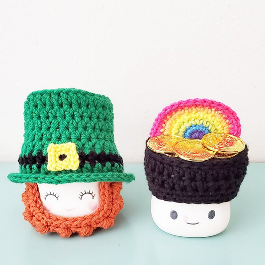 St. Patrick's Day Marshmallow Mug Hat Leprechaun Pot Of Gold Rainbow Farmhouse Kitchen Tiered Tray Decor