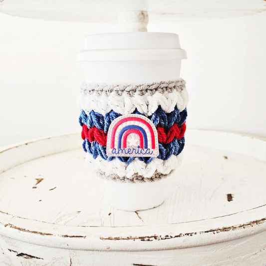4th Of July Crochet Cup Cozy Bottle Cozy Coffee Cup Sleeve