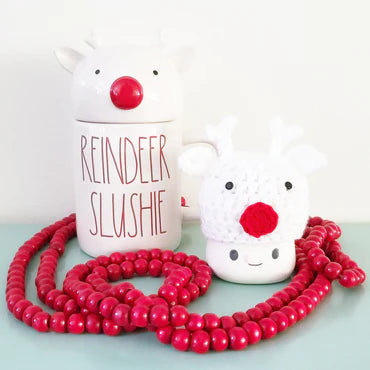 Christmas Marshmallow Mug Hat Reindeer Winter Farmhouse Kitchen Tiered Tray Decor