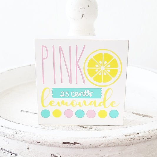 Lemon Lemonade Wood Sign Summer Farmhouse Kitchen Tiered Tray Decor Fruit Decor