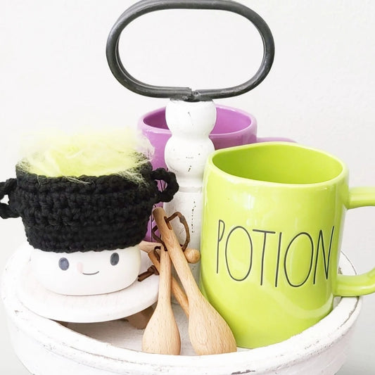 Halloween Marshmallow Mug Hat Witch Cauldron Decor Halloween Farmhouse Tiered Tray Decor