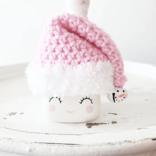 Christmas Marshmallow Mug Hat Santa Hat Snowman Bell Farmhouse Kitchen Tiered Tray Decor