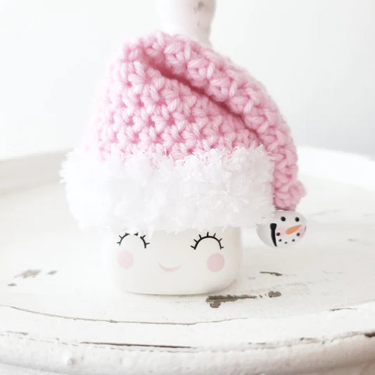 Christmas Marshmallow Mug Hat Santa Hat Snowman Bell Farmhouse Kitchen Tiered Tray Decor