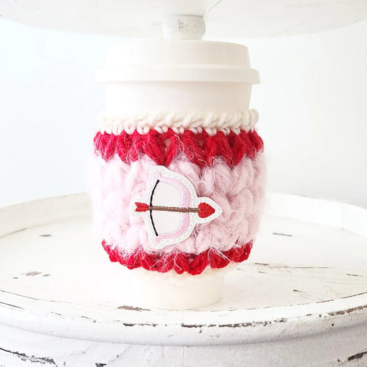 Valentine's Day Crochet Cup Cozy Bottle Cozy Coffee Cup Sleeve