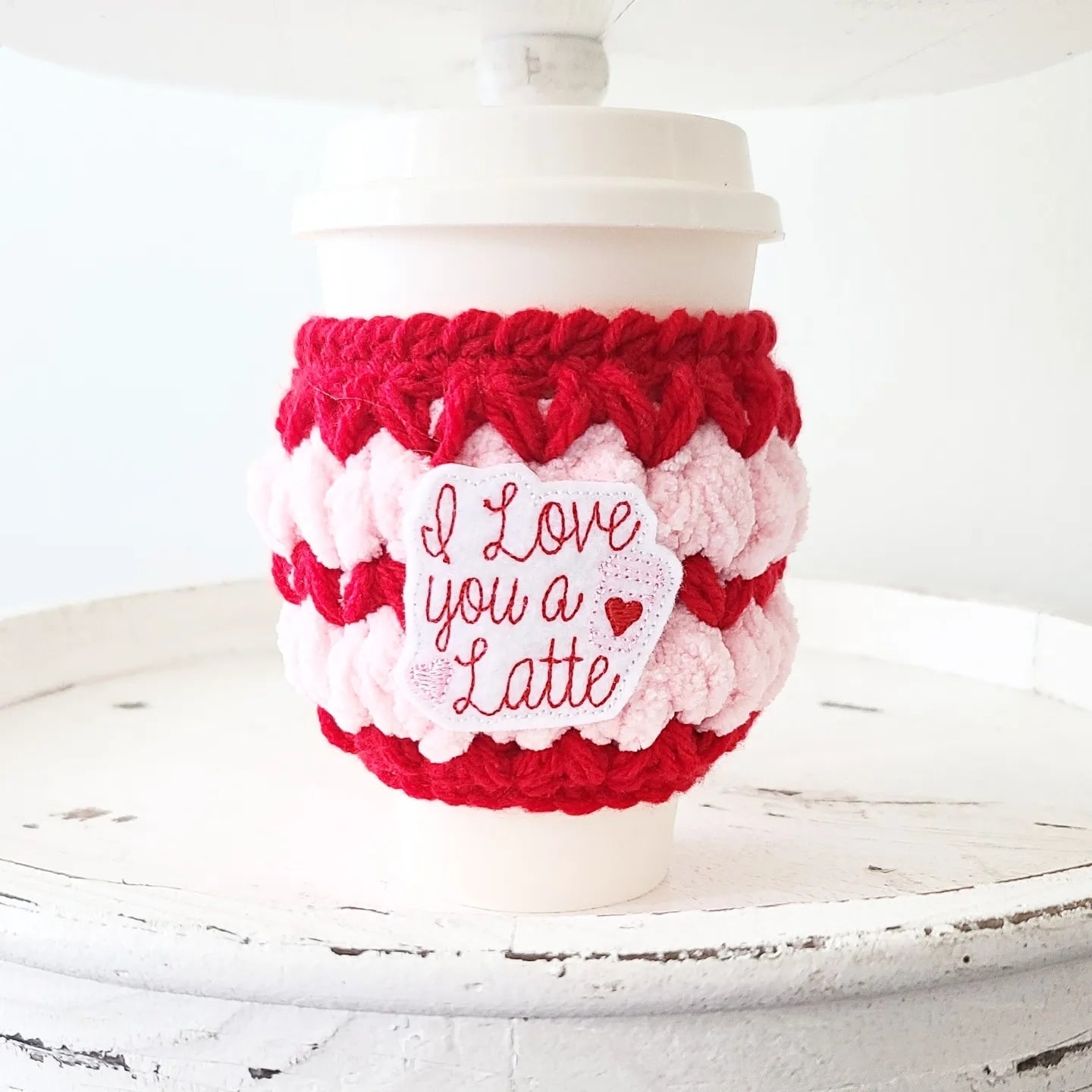 Valentine's Day Crochet Cup Cozy Bottle Cozy Coffee Cup Sleeve