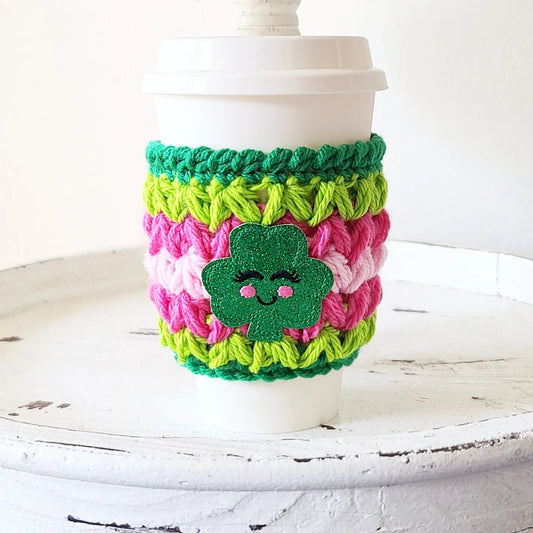 St. Patrick's Day Crochet Cup Cozy Bottle Cozy Coffee Cup Sleeve