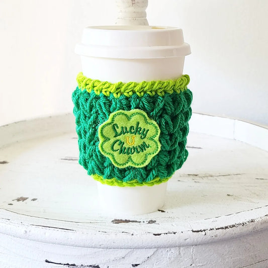St. Patrick's Day Crochet Cup Cozy Bottle Cozy Coffee Cup Sleeve