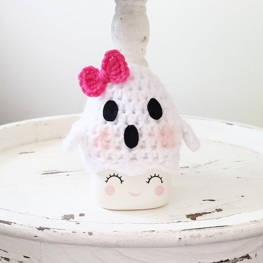 Halloween Marshmallow Mug Hat Ghost Bow Spooky Boo Haunted Farmhouse Tiered Tray Decor