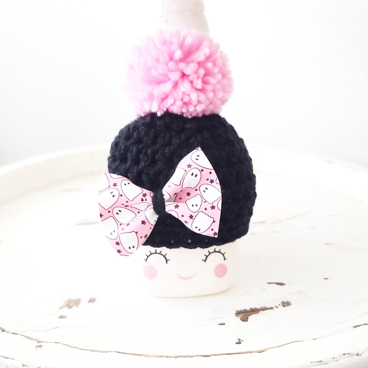 Halloween Marshmallow Mug Hat Pink Ghost Decor Halloween Farmhouse Tiered Tray Decor