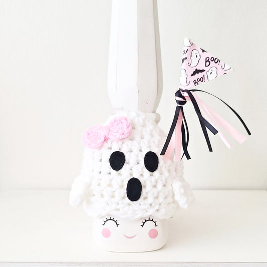 Halloween Marshmallow Mug Hat Pink Ghost Spooky Boo Haunted Farmhouse Tiered Tray Decor Pastel Halloween Decor