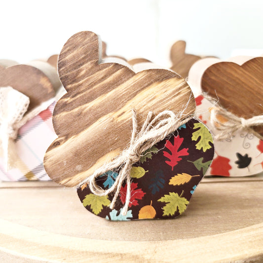 Wood Acorn Fall Wood Shapes Home Decor Farmhouse Tiered Tray Decor Wood Block