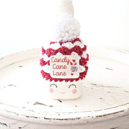 Christmas Marshmallow Mug Hat Candy Cane Lane Winter Farmhouse Kitchen Tiered Tray Decor