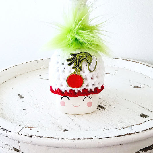 Christmas Marshmallow Mug Hat In Grinch Hand Ornament Grinch Decor Farmhouse Kitchen Tiered Tray Decor