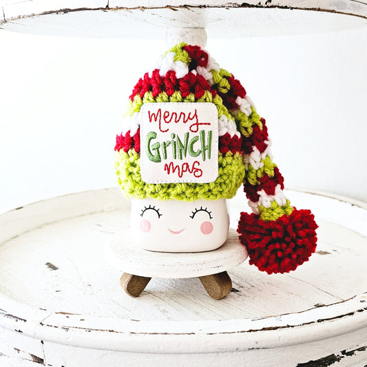 Christmas Marshmallow Mug Hat Merry Grinchmas Grinch Decor Farmhouse Kitchen Tiered Tray Decor