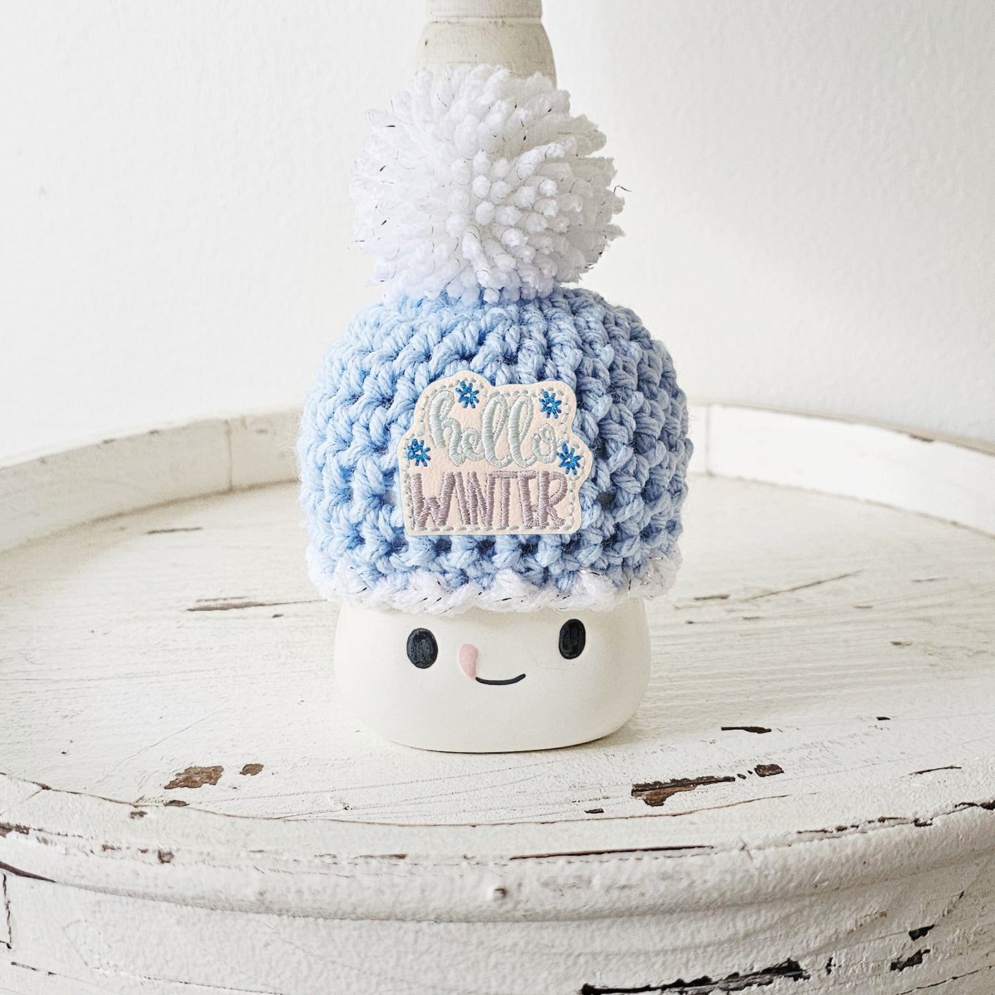 Christmas Marshmallow Mug Hat Hello Winter Farmhouse Kitchen Tiered Tray Decor