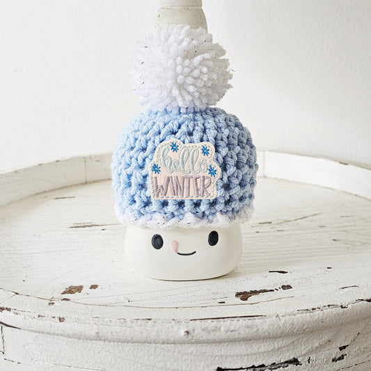 Christmas Marshmallow Mug Hat Hello Winter Farmhouse Kitchen Tiered Tray Decor