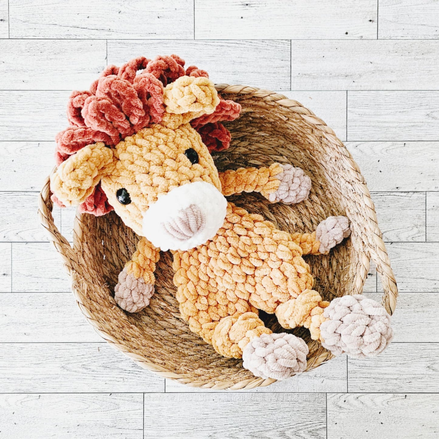 Crochet Lion Snuggler Lovey Infant Baby Toddler Toy