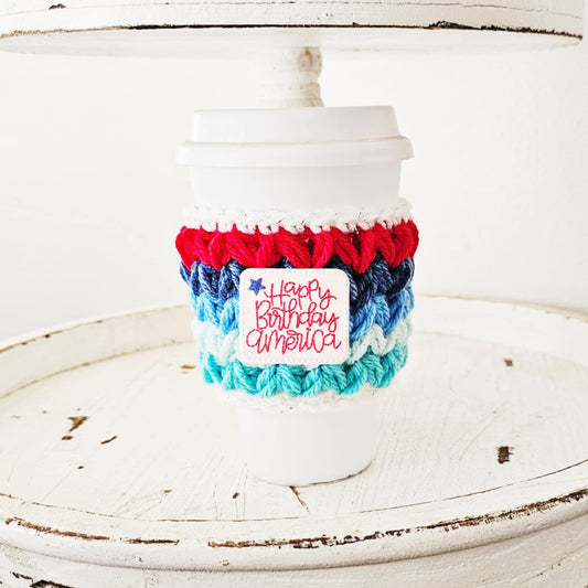 4th Of July Crochet Cup Cozy Bottle Cozy Coffee Cup Sleeve