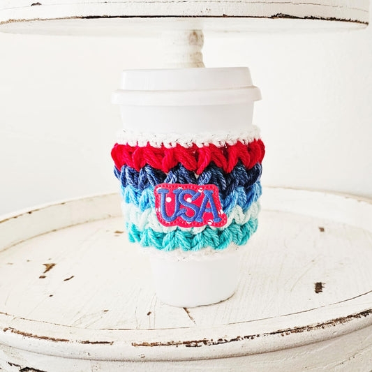 4th Of July Crochet Cup Cozy Bottle Cozy Coffee Cup Sleeve