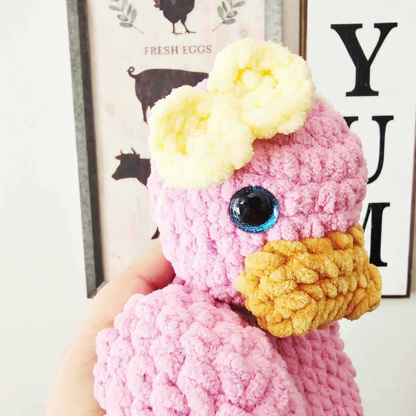 Crochet Duck Snuggler Lovey Infant Baby Toddler Toy