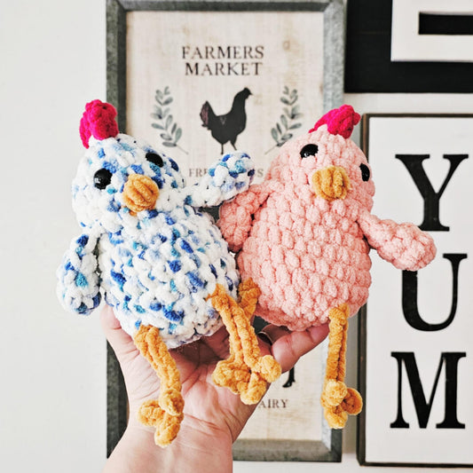 Crochet Chicken Plushie Toy Farm Animal Nursery Decor Chicken Plush Amigurumi Stuffed Animal