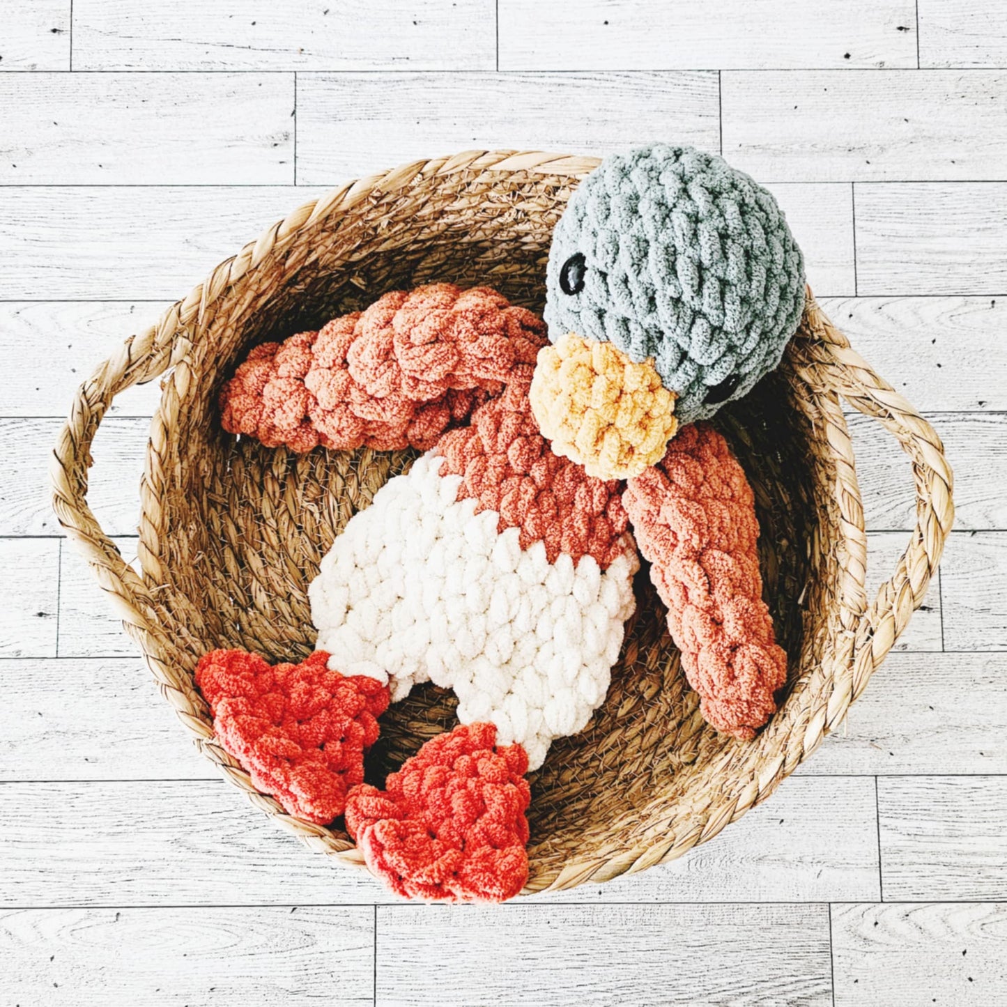 Crochet Mallard Duck Snuggler Lovey Infant Baby Toddler Toy