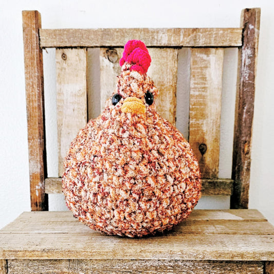 Crochet Chicken Plushie Toy Farm Animal Decor Chicken Plush Amigurumi Stuffed Animal