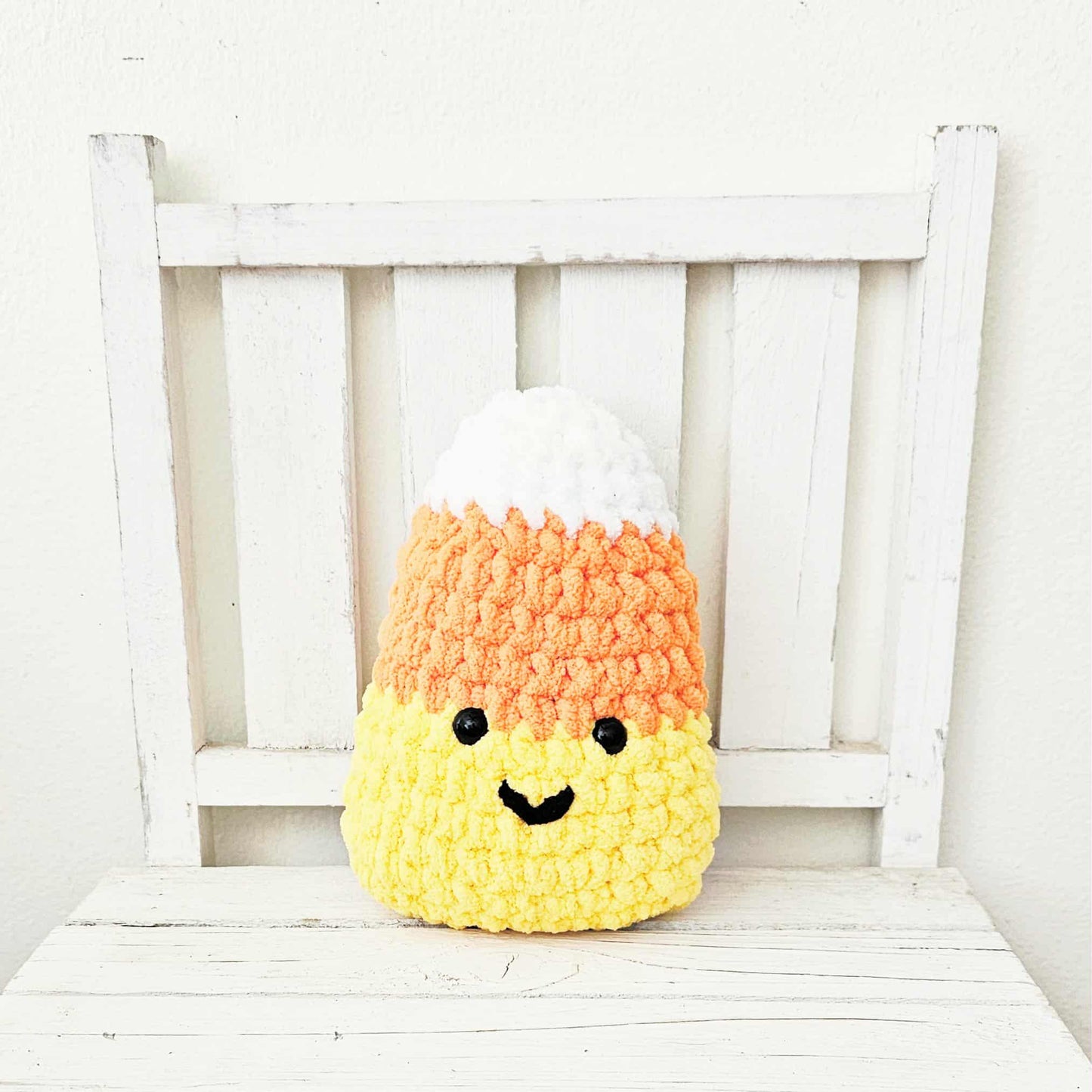 Crochet Candy Corn Plushie Toy Pink Halloween Frankenstein Halloween Tiered Tray Farmhouse Decor