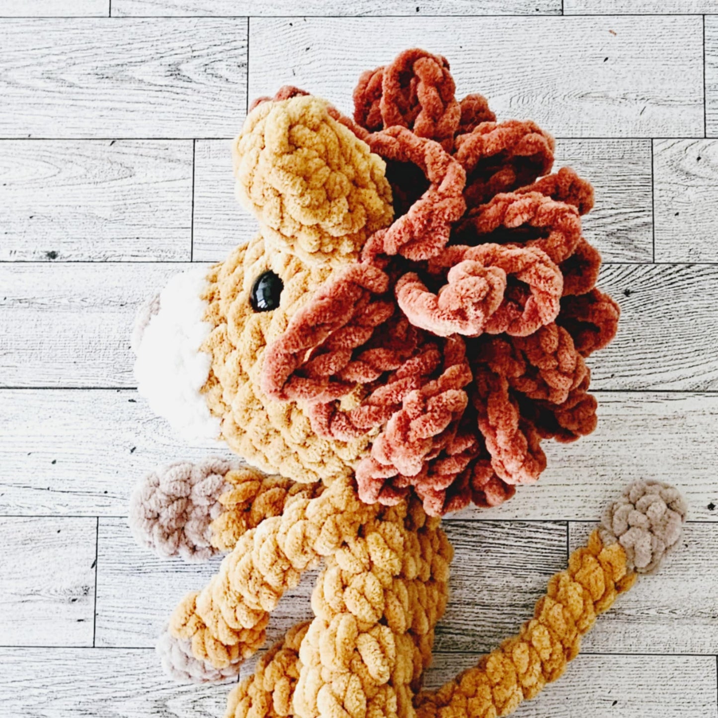 Crochet Lion Snuggler Lovey Infant Baby Toddler Toy