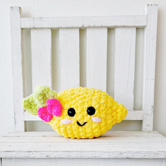 Crochet Fruit Plushie Lemon Strawberry Watermelon Orange Toy Plush Amigurumi Stuffed Toy Play Food