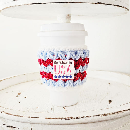 4th Of July Crochet Cup Cozy Bottle Cozy Coffee Cup Sleeve