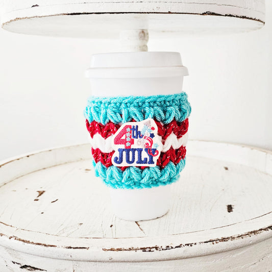 4th Of July Crochet Cup Cozy Bottle Cozy Coffee Cup Sleeve