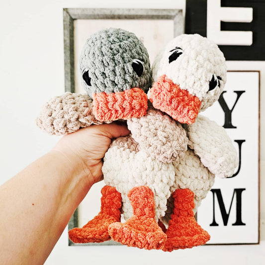 Crochet Duck Snuggler Lovey Infant Baby Toddler Toy
