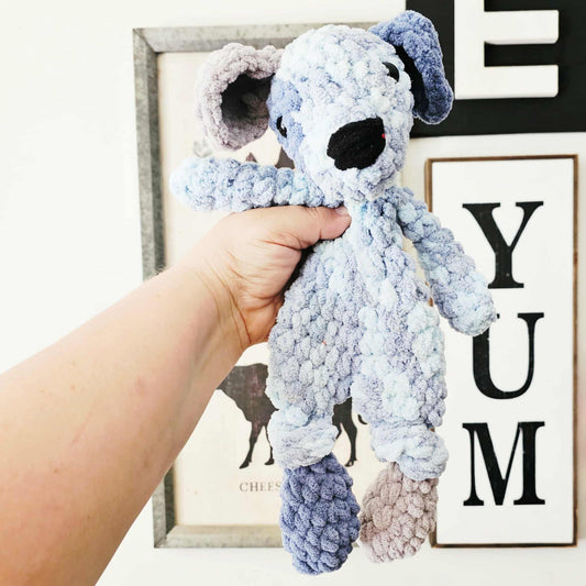 Crochet Puppy Dog Snuggler Lovey Infant Baby Toddler Toy