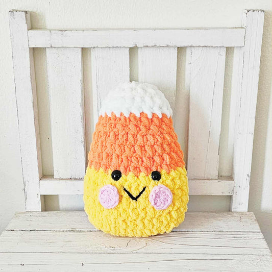 Crochet Candy Corn Plushie Toy Pink Halloween Frankenstein Halloween Tiered Tray Farmhouse Decor