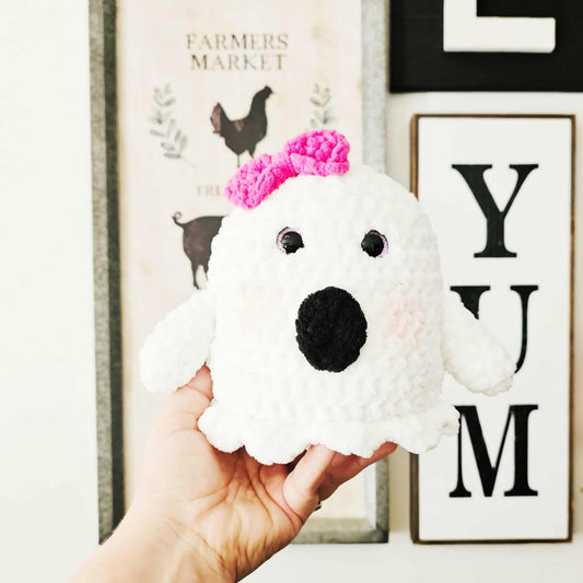 Crochet Ghost Plushie Toy Halloween Farmhouse Home Decor