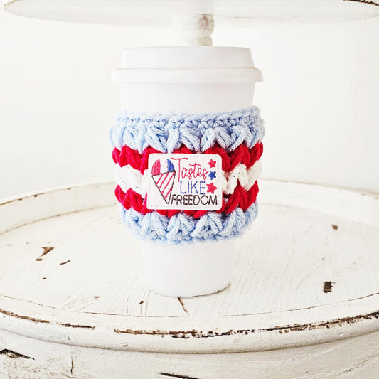 4th Of July Crochet Cup Cozy Bottle Cozy Coffee Cup Sleeve