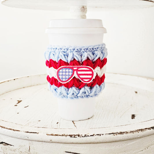 4th Of July Crochet Cup Cozy Bottle Cozy Coffee Cup Sleeve