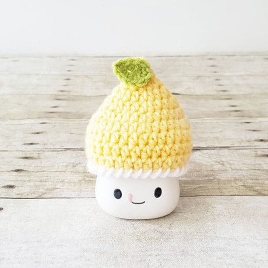 Lemon Marshmallow Mug Hat Lemonade Summer Decor Farmhouse Kitchen Tiered Tray Decor Crochet Hat