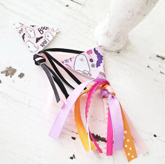 Pastel Halloween Decor Pink Ghost Pennant Flag Spooky Boo Haunted Farmhouse Tiered Tray Decor