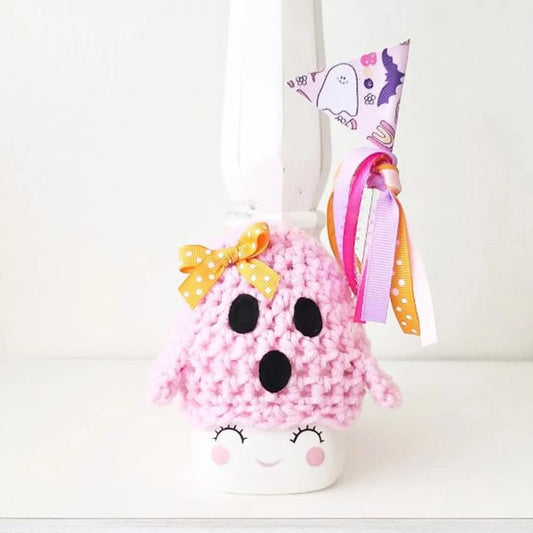 Halloween Marshmallow Mug Hat Pink Ghost Spooky Boo Haunted Farmhouse Tiered Tray Decor Pastel Halloween Decor