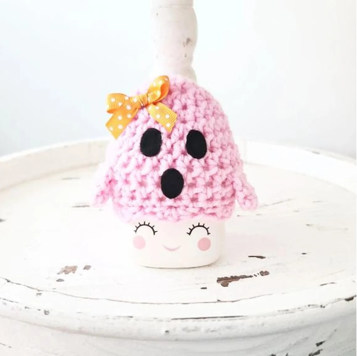 Pastel Halloween Decor Pink Ghost Pennant Flag Spooky Boo Haunted Farmhouse Tiered Tray Decor