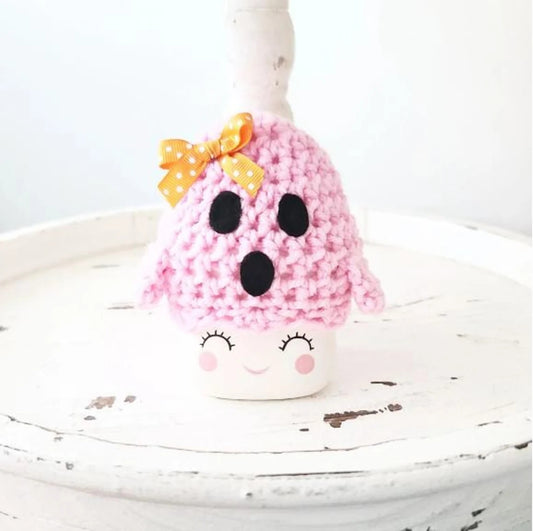 Halloween Marshmallow Mug Hat Pink Ghost Spooky Boo Haunted Farmhouse Tiered Tray Decor Pastel Halloween Decor