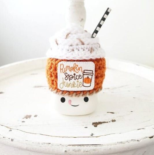 Fall Marshmallow Mug Hat Pumpkin Spice Latte Thanksgiving Farmhouse Tiered Tray Decor