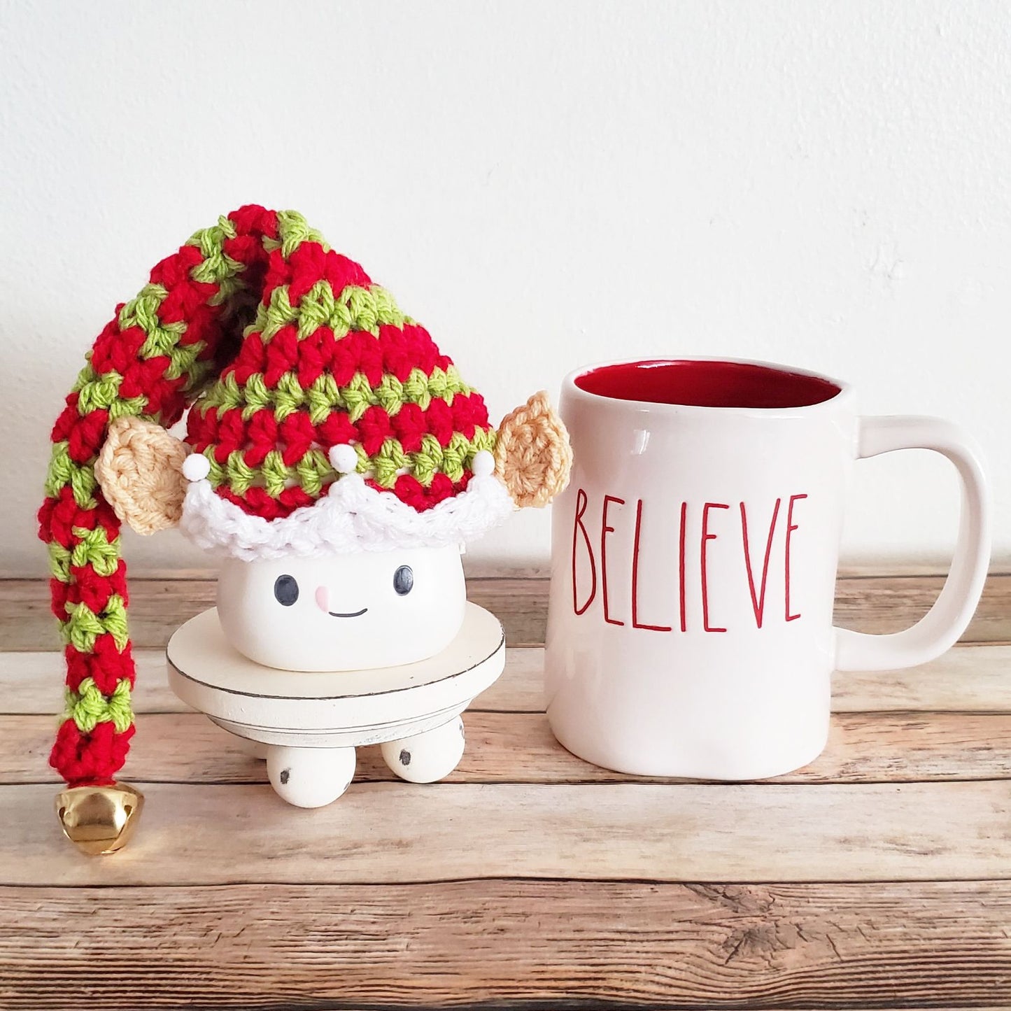 Christmas Marshmallow Mug Hat Santa's Elves Christmas Elf Winter Farmhouse Kitchen Tiered Tray Decor