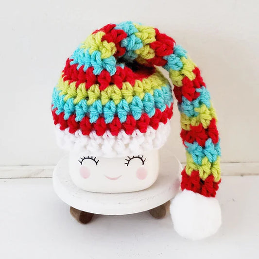 Christmas Marshmallow Mug Hat Snowman Scarf Striped Hat Winter Farmhouse Kitchen Tiered Tray Decor