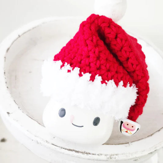 Christmas Marshmallow Mug Hat Santa Hat Bell Farmhouse Kitchen Tiered Tray Decor