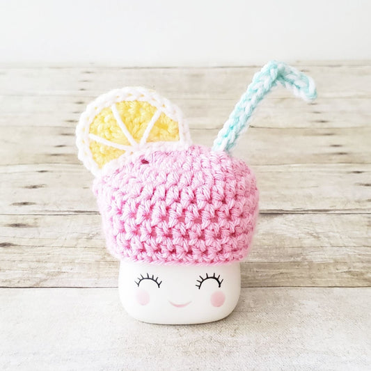 Lemonade Marshmallow Mug Hat Lemon Summer Decor Farmhouse Kitchen Tiered Tray Decor Crochet Hat