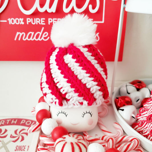 Christmas Marshmallow Mug Hat Peppermint Winter Farmhouse Kitchen Tiered Tray Decor