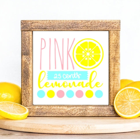 Lemon Lemonade Wood Sign Summer Farmhouse Kitchen Tiered Tray Decor Fruit Decor